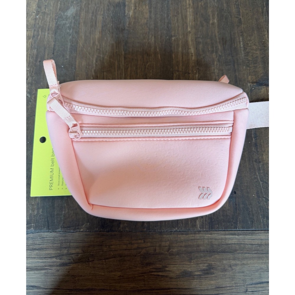 NWT All in Motion Premium Belt‎ Bag Pink Faux Neoprene Water Repellent